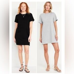 Old Navy cotton T-shirt dress black and gray!